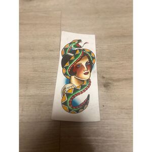 Snake Lady Tattoo Flash Sheet Card‎ Traditional Classic